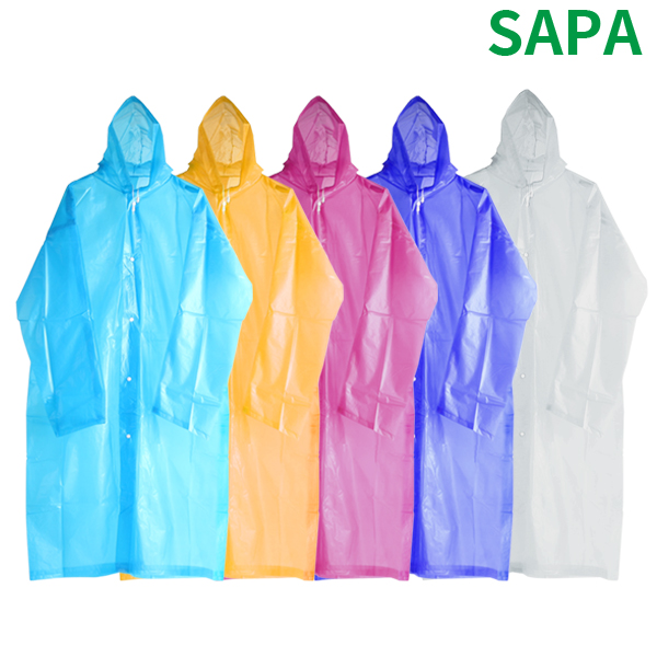 싸파 EVA 레인코트 민자형 옐로우 방수 우비 비옷 낚시 캠핑
